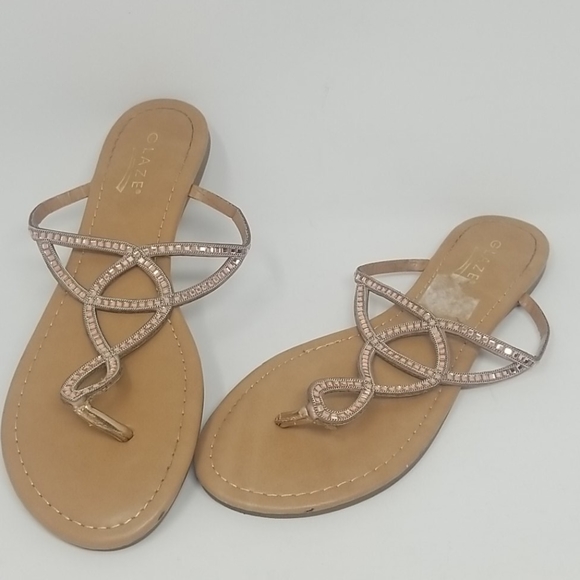 rose gold thong sandals